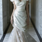 New Arrival Wedding Dress Off Shoulder Pleated Tulle Mermaid Wedding Dress   D4320