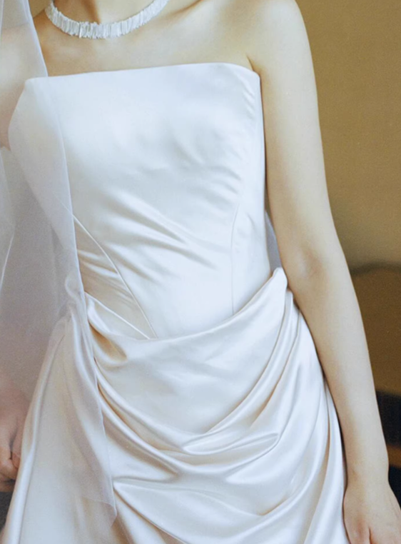 Beauty Brautkleid A-Linie Herzausschnitt Plissee Brautkleid D3302