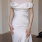 Newest Wedding Dress Satin Off Shoulder Pleated Mermaid Wedding Dresses   D4326