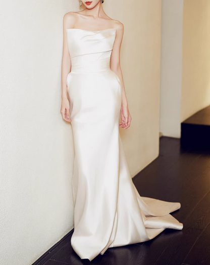 Beauty Brautkleid A-Linie Herzausschnitt Plissee Brautkleid D3302