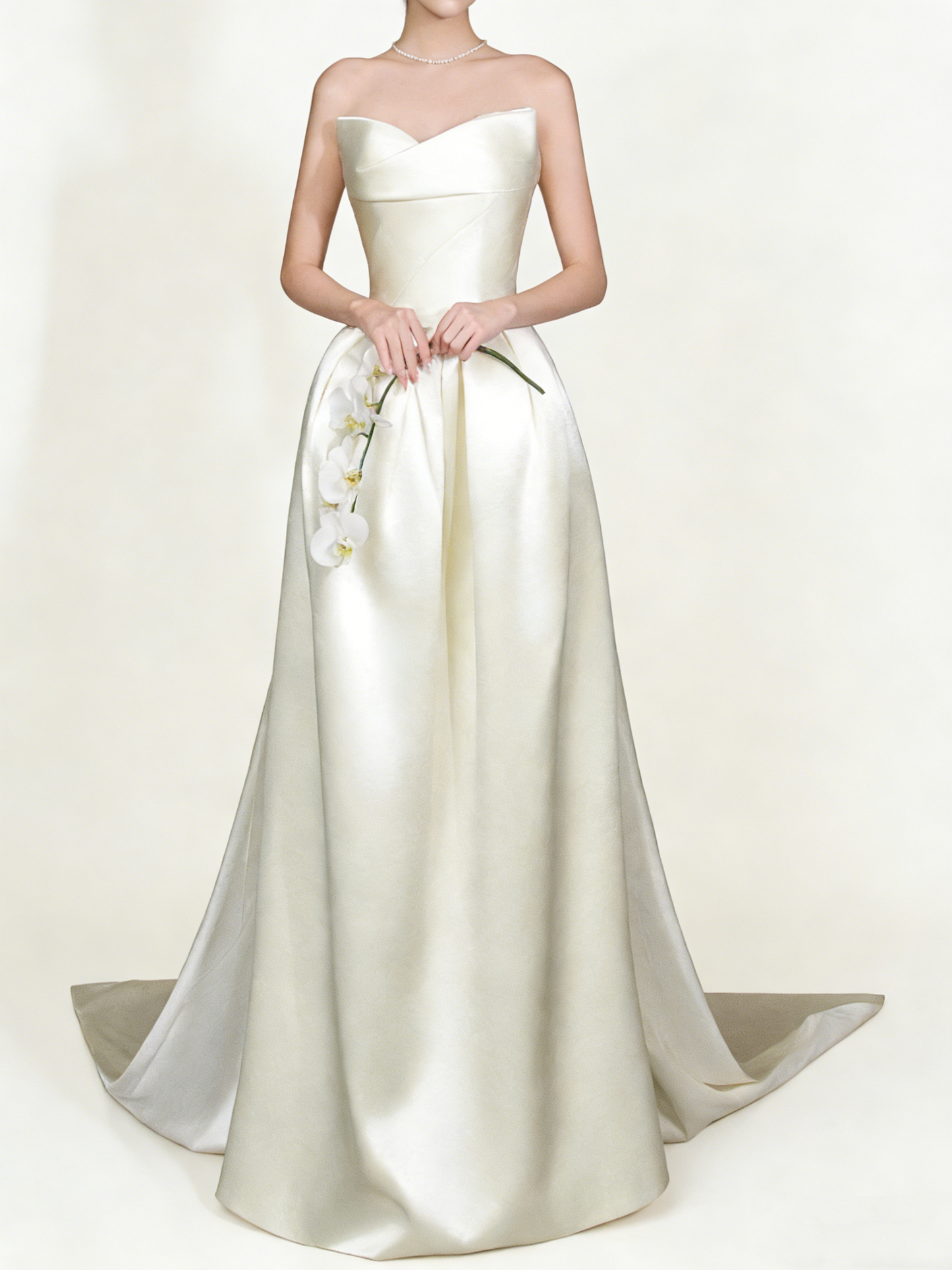 Beauty Brautkleid A-Linie Herzausschnitt Plissee Brautkleid D3302
