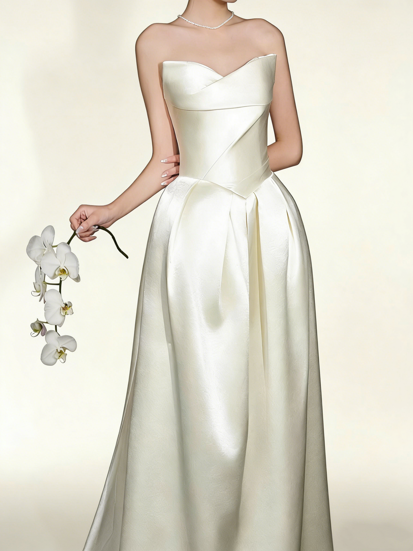 Beauty Brautkleid A-Linie Herzausschnitt Plissee Brautkleid D3302