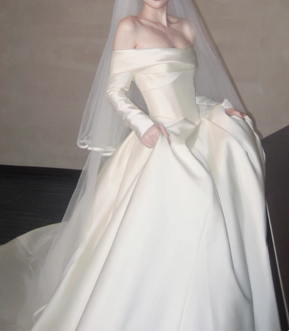 Beauty Brautkleid A-Linie Herzausschnitt Plissee Brautkleid D3302