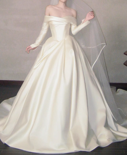 Beauty Brautkleid A-Linie Herzausschnitt Plissee Brautkleid D3302