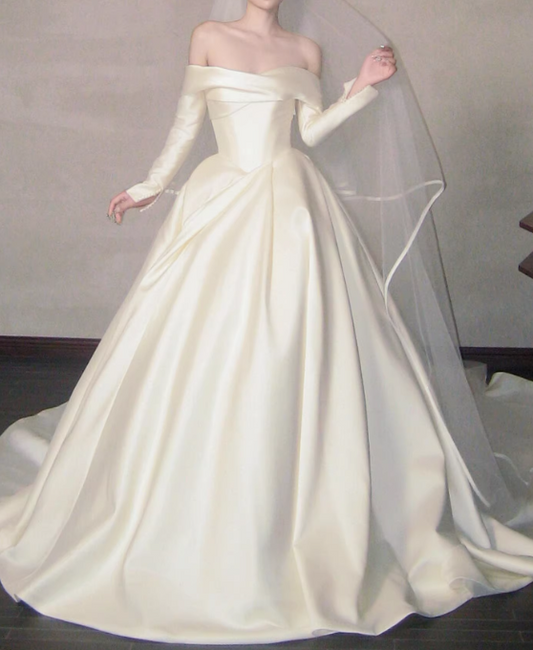 Beauty Brautkleid A-Linie Herzausschnitt Plissee Brautkleid D3302