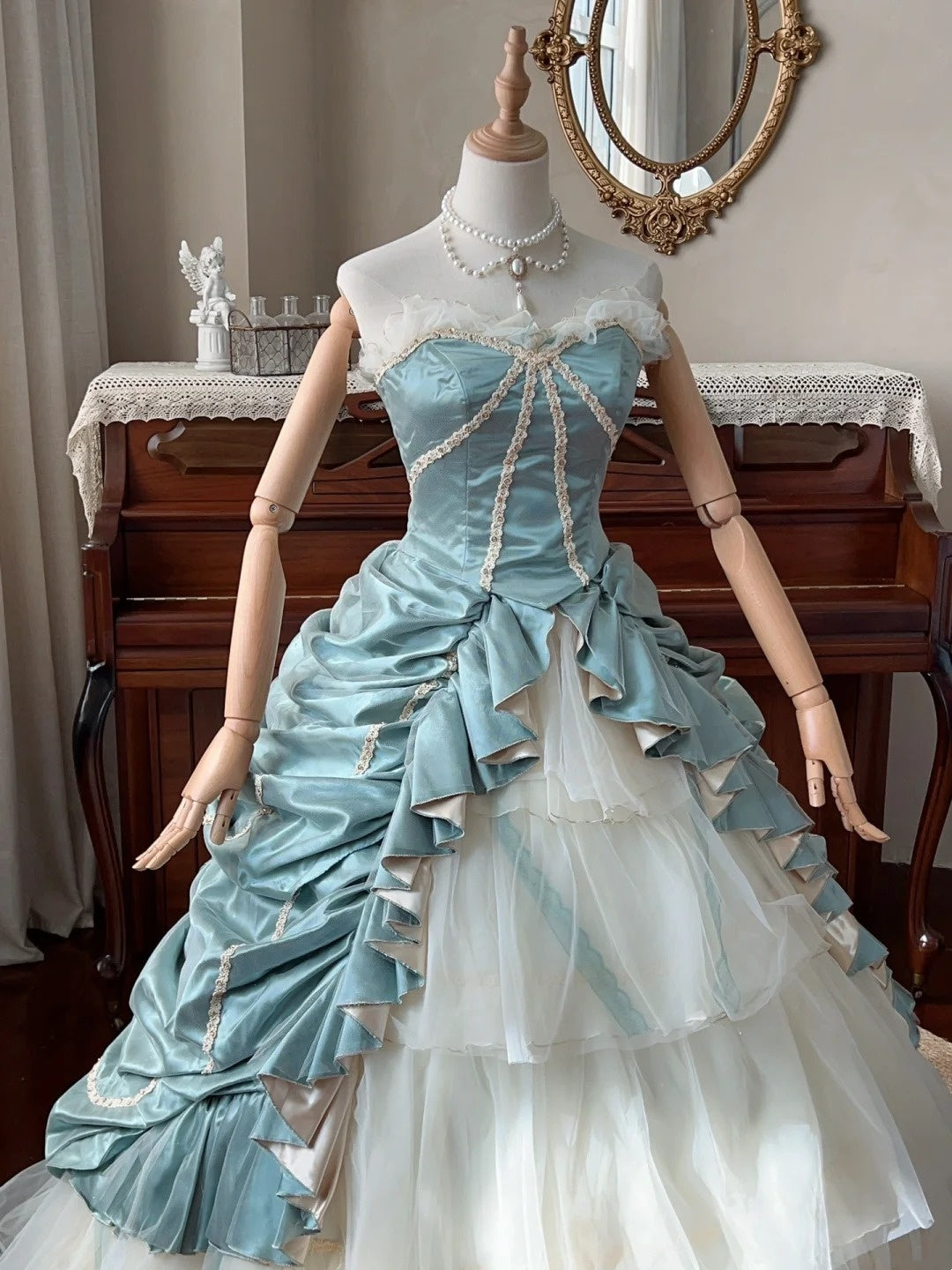 Glänzendes Ballkleid mit herzförmigem Pailletten-Meerjungfrauen-Abendkleid, Galakleid, Geburtstagspartykleid, D3415