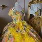 Charming Prom Dress Boat Neck Print Quinceanera Dress Ball Gown Evening Dress       D4343