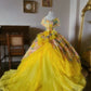 Charming Prom Dress Boat Neck Print Quinceanera Dress Ball Gown Evening Dress       D4343