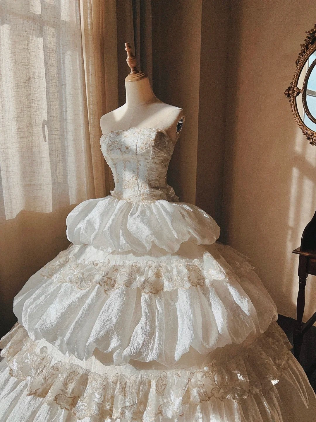 Charming Wedding Dress Strapless Pleated Wedding Dress  D4348