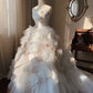 Robe de mariée beauté A-Line, décolleté en cœur, plissée, D3302