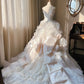 Robe de mariée beauté A-Line, décolleté en cœur, plissée, D3302