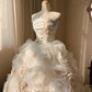 Robe de mariée beauté A-Line, décolleté en cœur, plissée, D3302