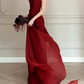 Elegant Prom Dress Wine Red Strapless Gala Dress Evening Dress Formal Dress   D4378