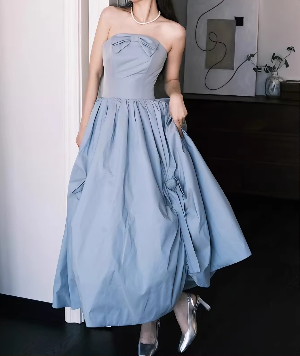 Glänzendes Ballkleid mit herzförmigem Pailletten-Meerjungfrauen-Abendkleid, Galakleid, Geburtstagspartykleid, D3415