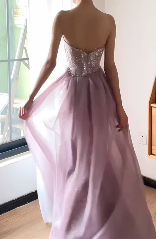 Beauty Prom Dress Crew Neck Pleated Gala Dress Evening Dress Formal Dress   D4387