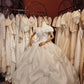 Elegant Wedding Dress Off Shoulder Floral Pleated Wedding Dress  D4390