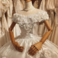 Elegant Wedding Dress Off Shoulder Floral Pleated Wedding Dress  D4390