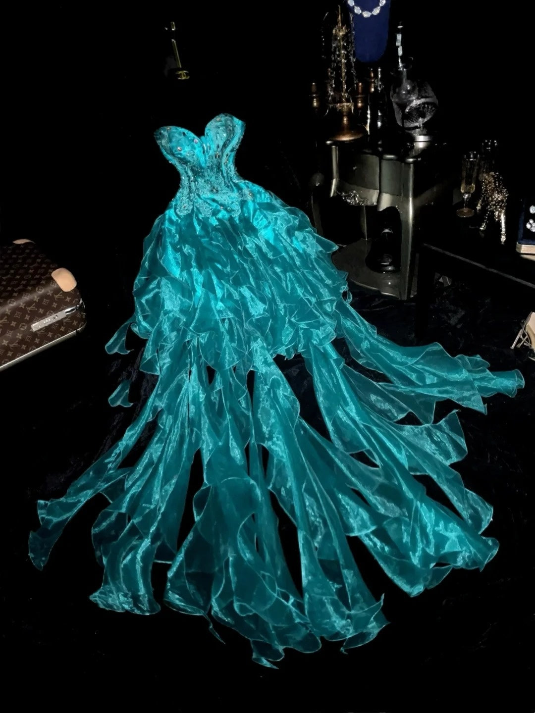 Robe de bal brillante à paillettes et col en cœur, robe de soirée sirène, robe de gala, robe de fête d'anniversaire, D3415