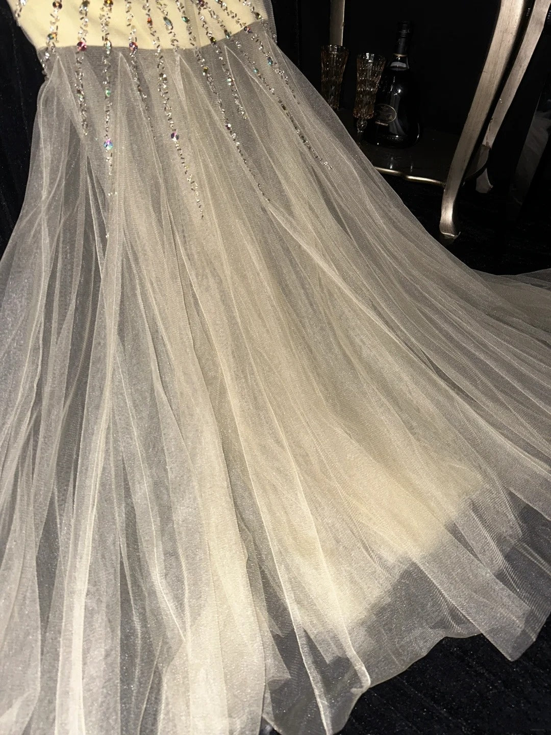 Glänzendes Ballkleid mit herzförmigem Pailletten-Meerjungfrauen-Abendkleid, Galakleid, Geburtstagspartykleid, D3415