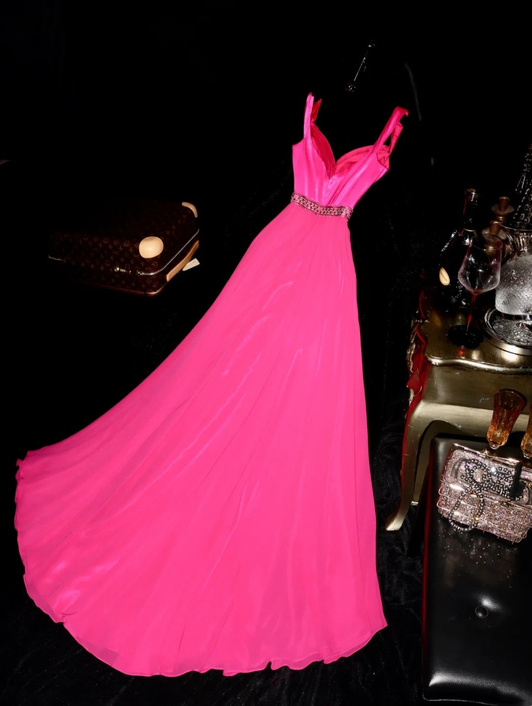 Robe de bal brillante à paillettes et col en cœur, robe de soirée sirène, robe de gala, robe de fête d'anniversaire, D3415