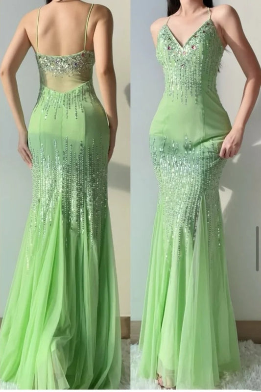 Glänzendes Ballkleid mit herzförmigem Pailletten-Meerjungfrauen-Abendkleid, Galakleid, Geburtstagspartykleid, D3415