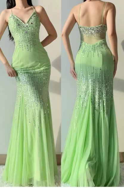 Robe de bal brillante à paillettes et col en cœur, robe de soirée sirène, robe de gala, robe de fête d'anniversaire, D3415