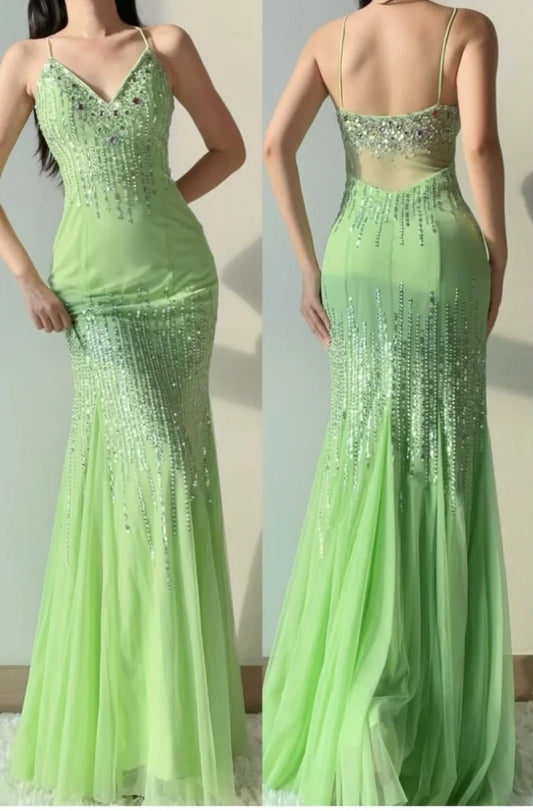 Glänzendes Ballkleid mit herzförmigem Pailletten-Meerjungfrauen-Abendkleid, Galakleid, Geburtstagspartykleid, D3415