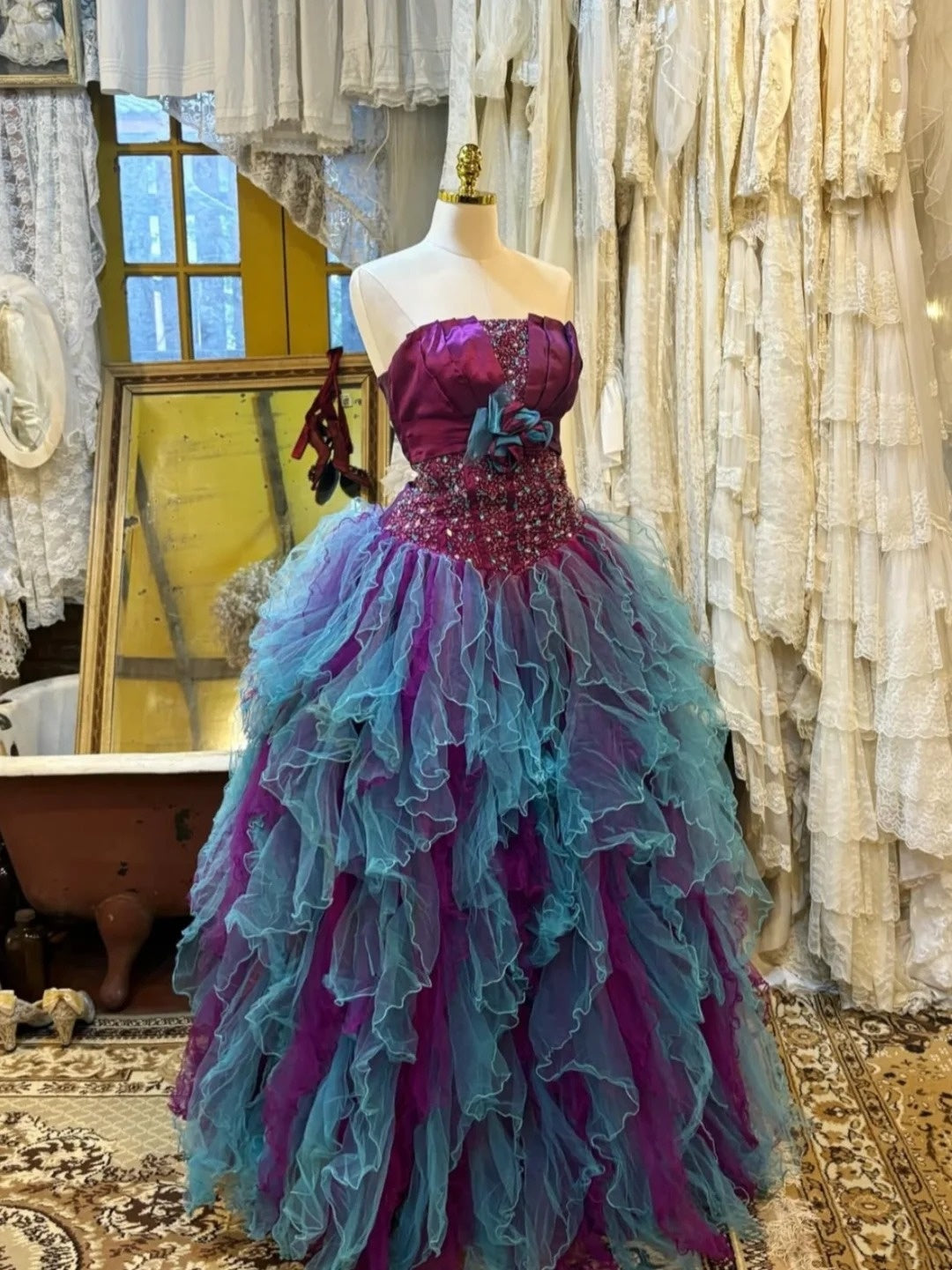 Glänzendes Ballkleid mit herzförmigem Pailletten-Meerjungfrauen-Abendkleid, Galakleid, Geburtstagspartykleid, D3415