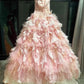 Sweet Prom Dress Strapless Pleated Tulle Evening Dress Quinceanera Dress Ball Gown      D4424