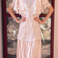 Vintage Wedding Dress Crew Neck Lace Pleated Wedding Dress  D4442