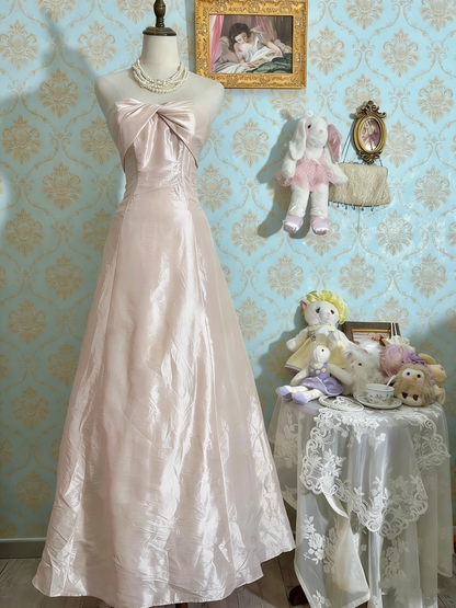 Beauty Prom Dress A Line Satin Strapless Pleated Gala Dress Formal Dress Evening Dress D4471