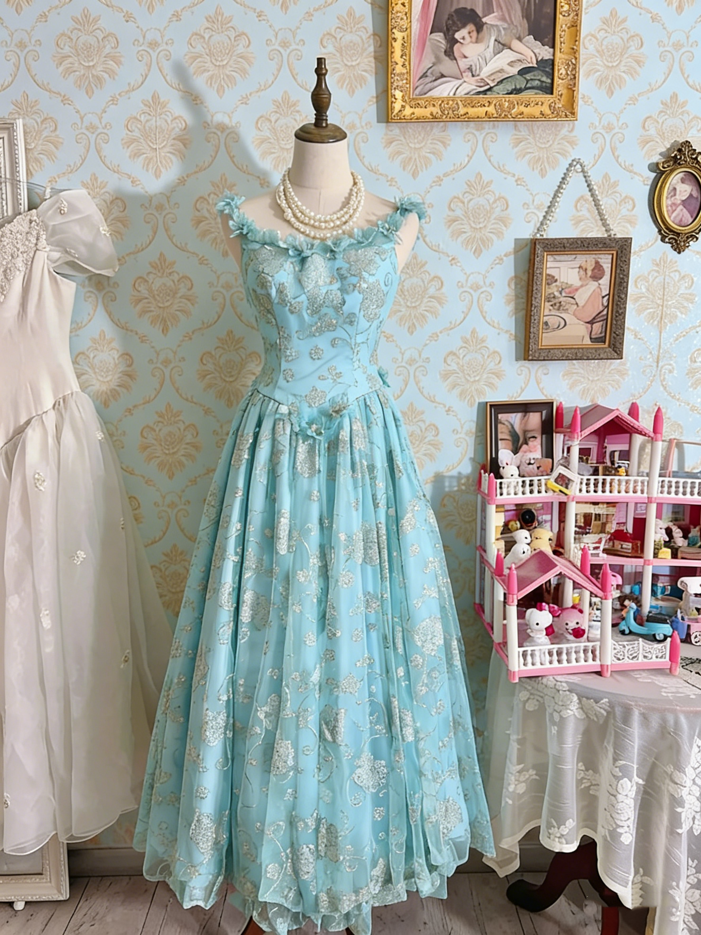 New Arrival Prom Dress A Line Crew Neck Pleated Gala Dress Formal Dress Evening Dress  D4475