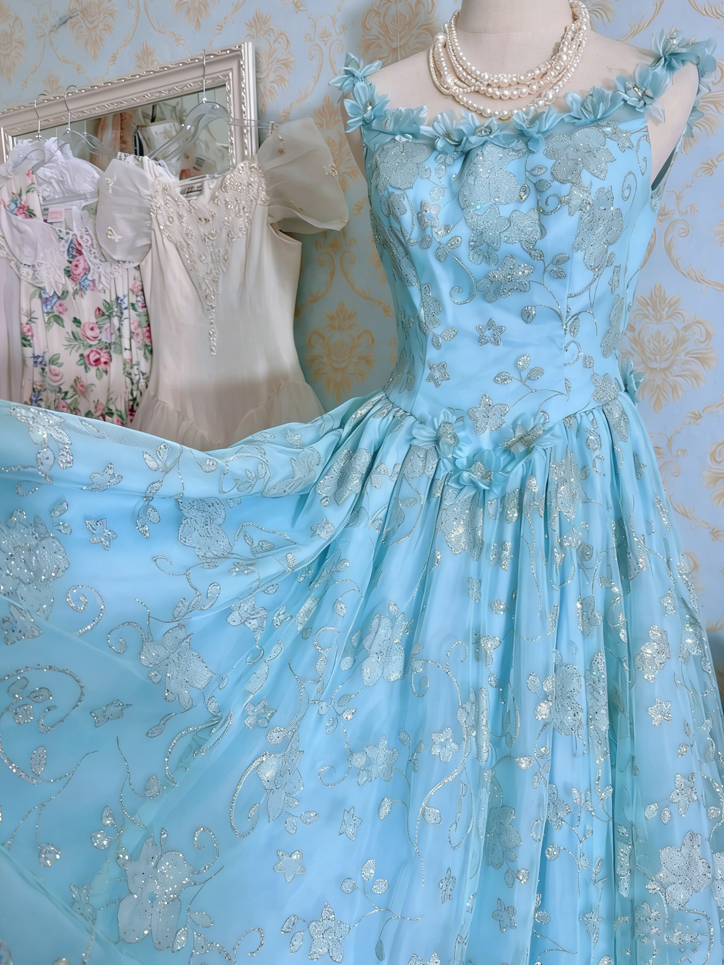 New Arrival Prom Dress A Line Crew Neck Pleated Gala Dress Formal Dress Evening Dress  D4475