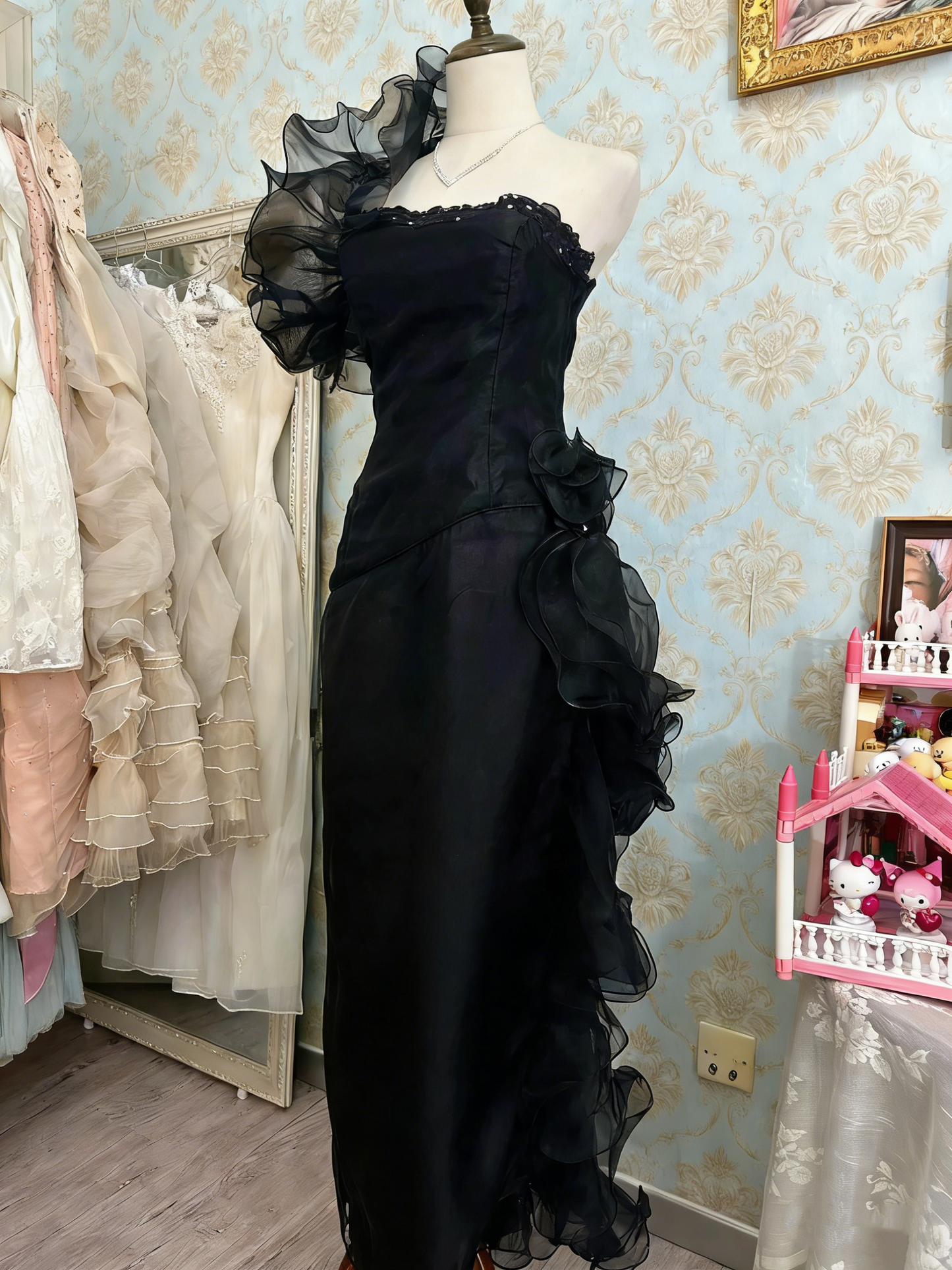 Glänzendes Ballkleid mit herzförmigem Pailletten-Meerjungfrauen-Abendkleid, Galakleid, Geburtstagspartykleid, D3415