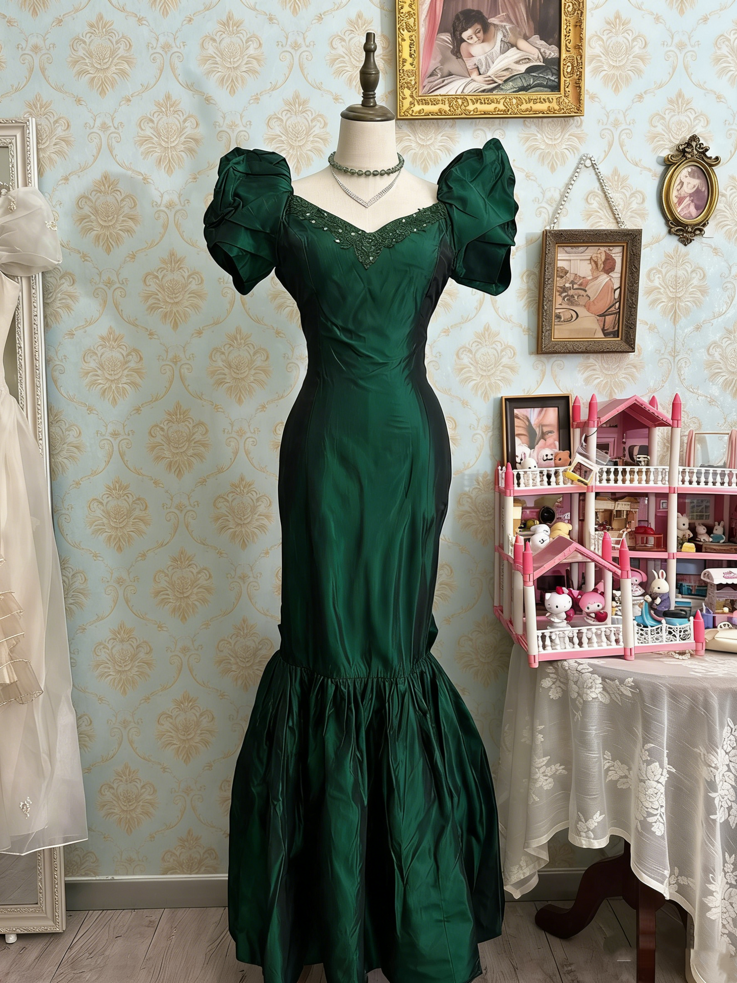 Glänzendes Ballkleid mit herzförmigem Pailletten-Meerjungfrauen-Abendkleid, Galakleid, Geburtstagspartykleid, D3415