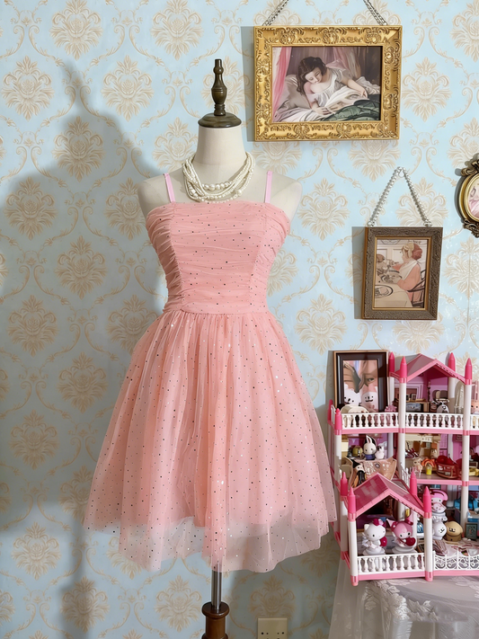 New Arrival Homecoming Dress Spaghetti Straps Tulle Plleated Short Prom Dress Birthday Party Outfits    D4484