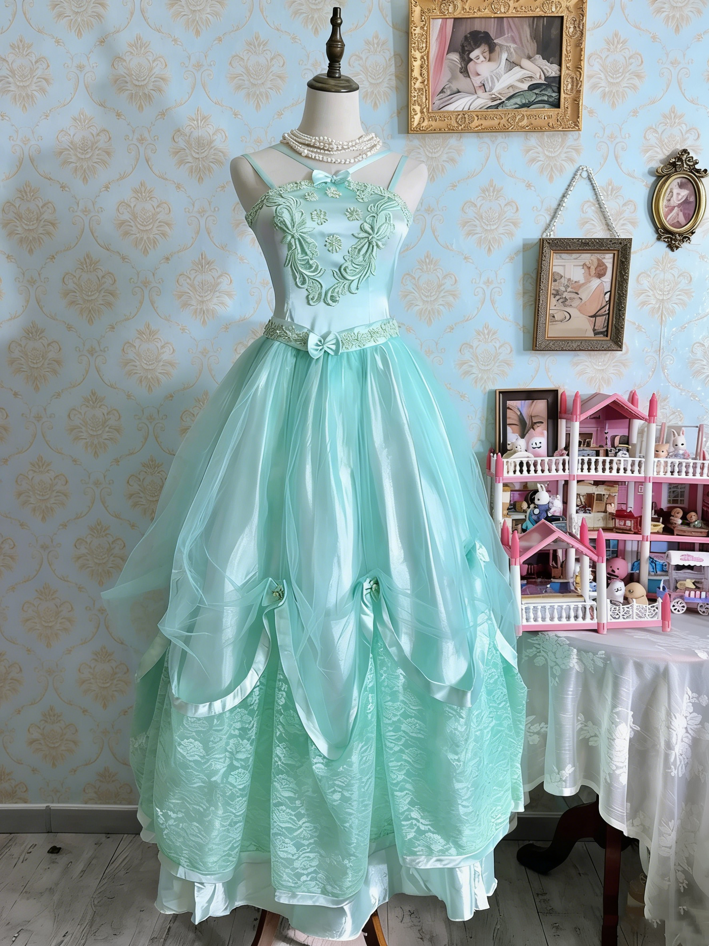 New Arrival Prom Dress Spaghetti Straps Tulle Evening Dress Quinceanera Dress Ball Gown      D4485