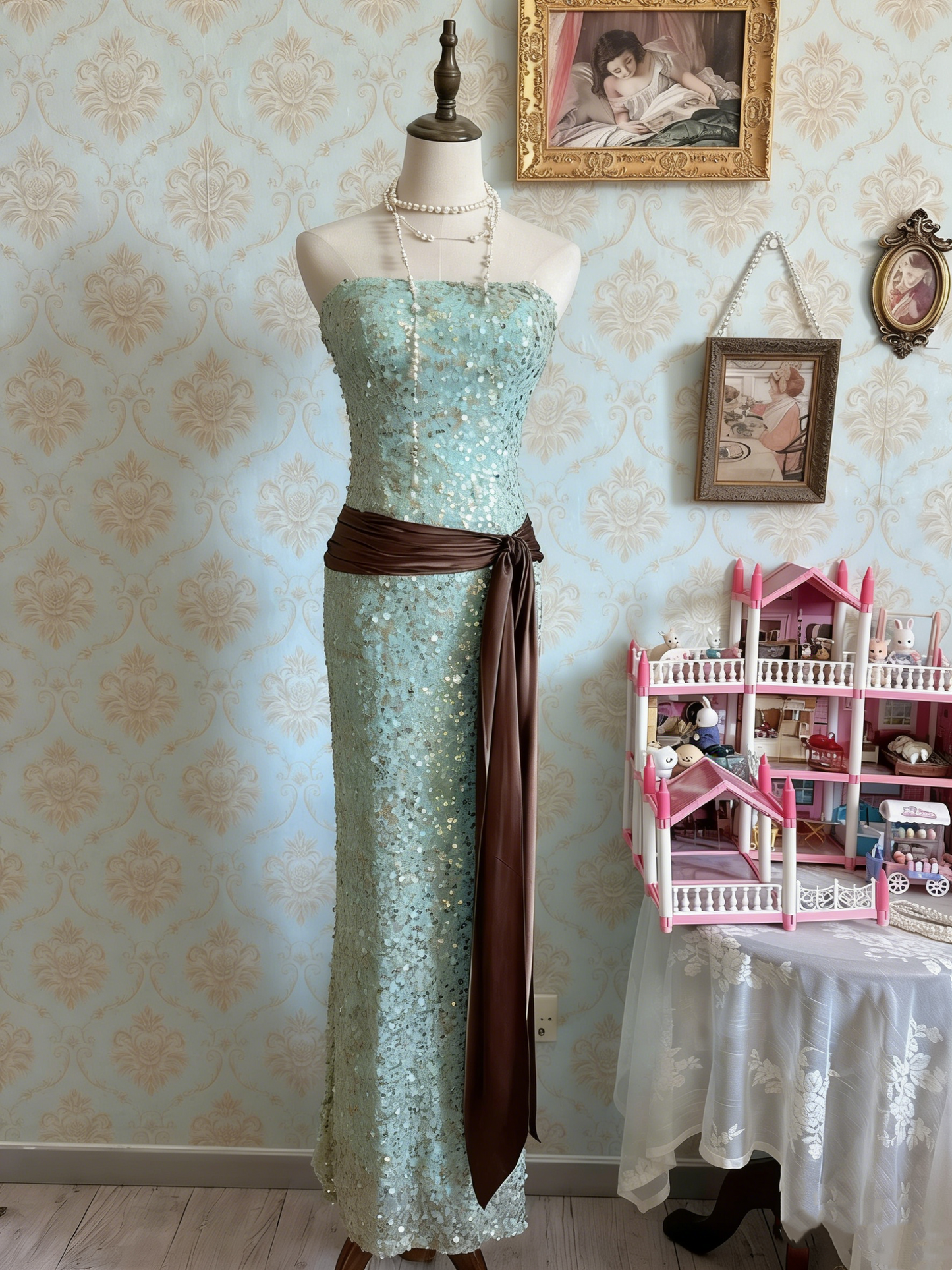 Shiny Prom Dress Strapless Sequins Gala Dress Evening Dress Cocktail Dress D4487