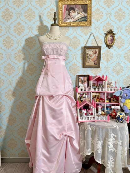 Stunning Prom Dress Light Pink Strapless Pleated Gala Dress Evening Dress Cocktail Dress  D4488