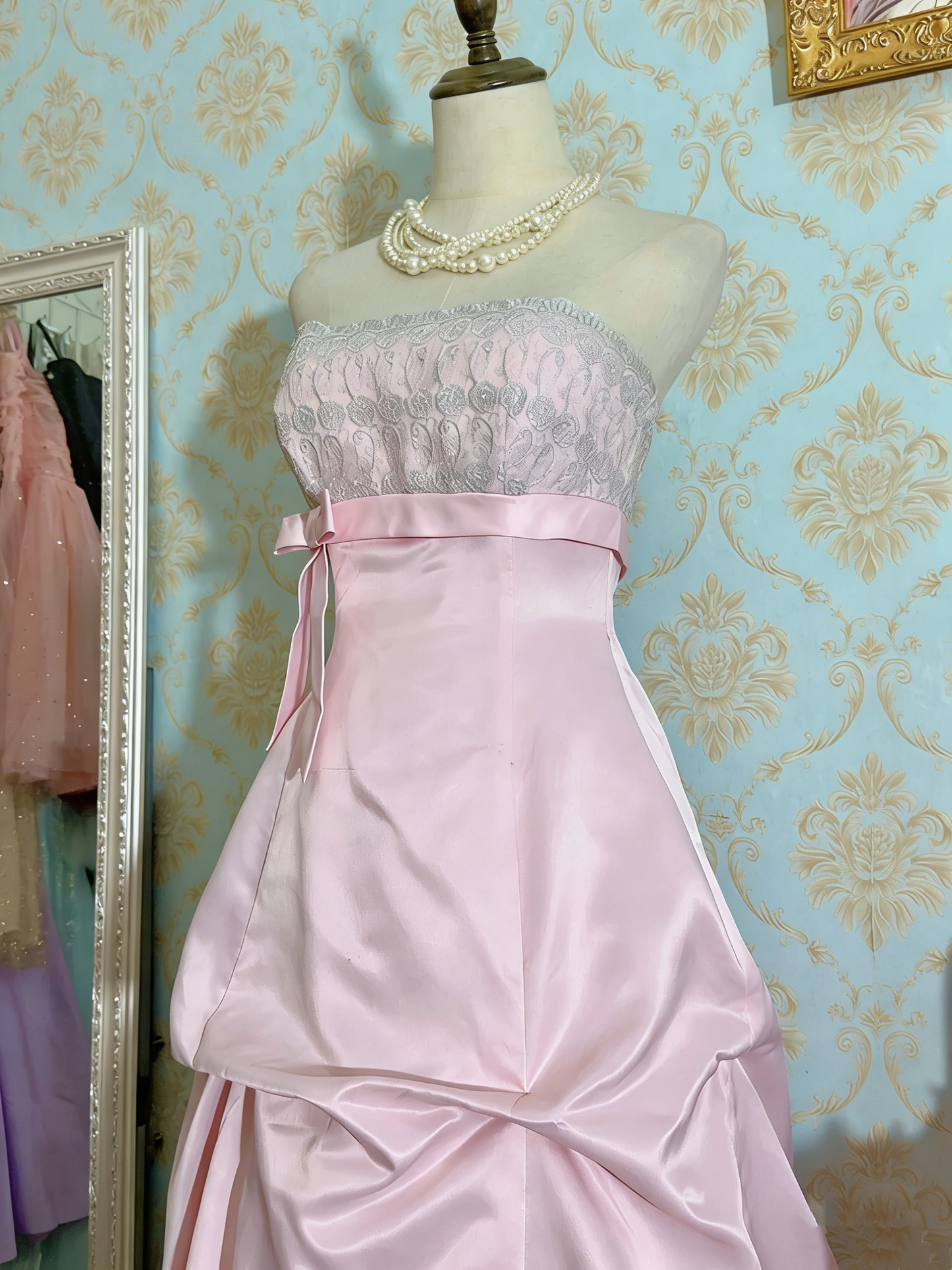 Stunning Prom Dress Light Pink Strapless Pleated Gala Dress Evening Dress Cocktail Dress  D4488