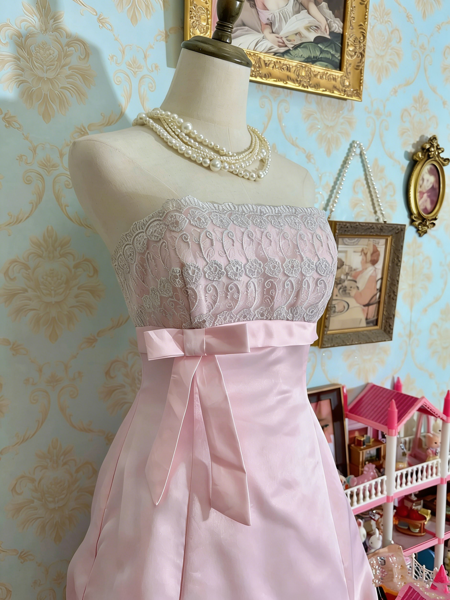 Stunning Prom Dress Light Pink Strapless Pleated Gala Dress Evening Dress Cocktail Dress  D4488