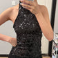 Robe de bal brillante à paillettes et col en cœur, robe de soirée sirène, robe de gala, robe de fête d'anniversaire, D3415