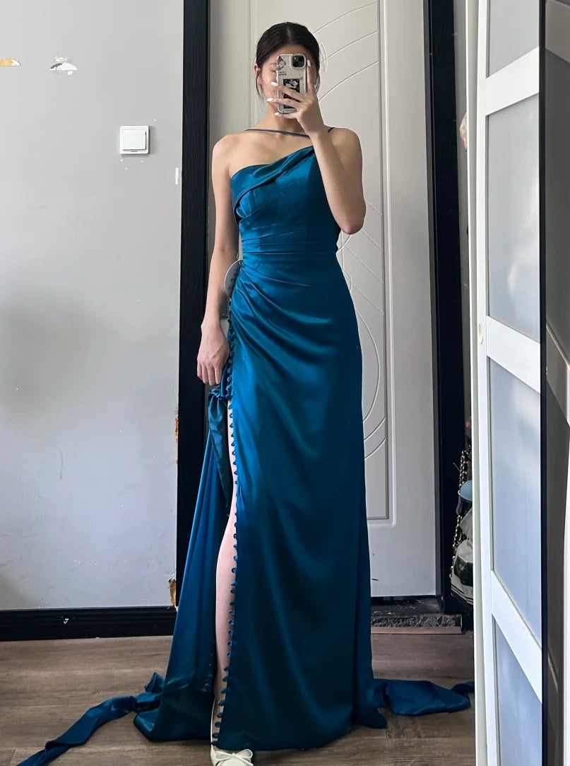 Robe de bal brillante à paillettes et col en cœur, robe de soirée sirène, robe de gala, robe de fête d'anniversaire, D3415