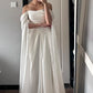 Minimalist Wedding Dress Off Shoulder Pleated Wedding Dress  D4496