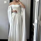 Minimalist Wedding Dress Off Shoulder Pleated Wedding Dress  D4496