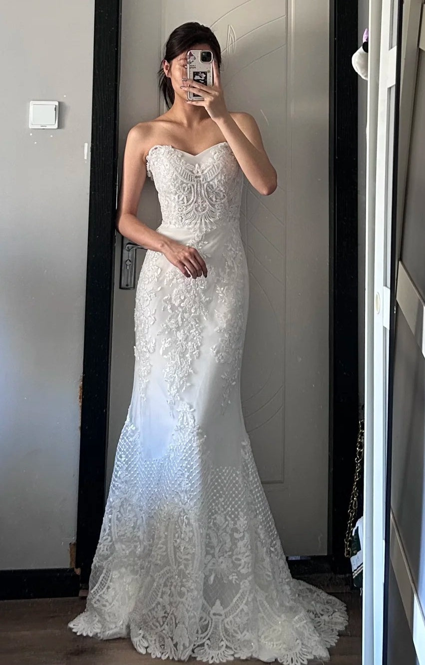 Elegant Wedding Dress Sweetheart Fitted Wedding Dress  D4497