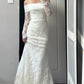 Stunning Wedding Dress Off Shoulder Long Sleeves Pleated Wedding Dress  D4499