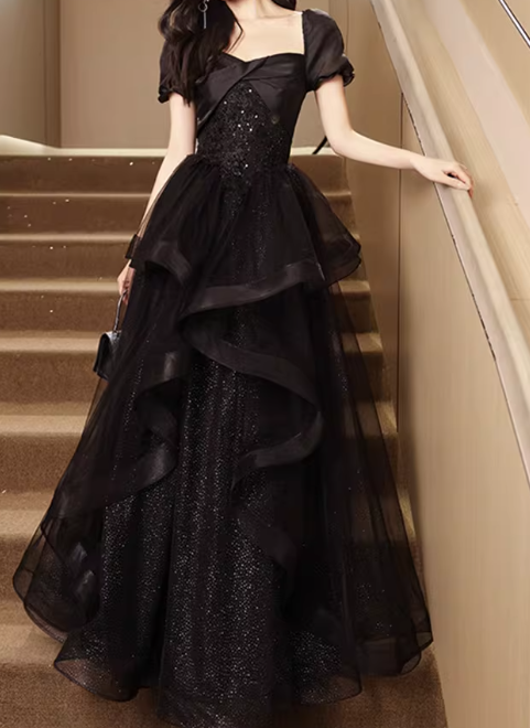 Robe de bal brillante à paillettes et col en cœur, robe de soirée sirène, robe de gala, robe de fête d'anniversaire, D3415