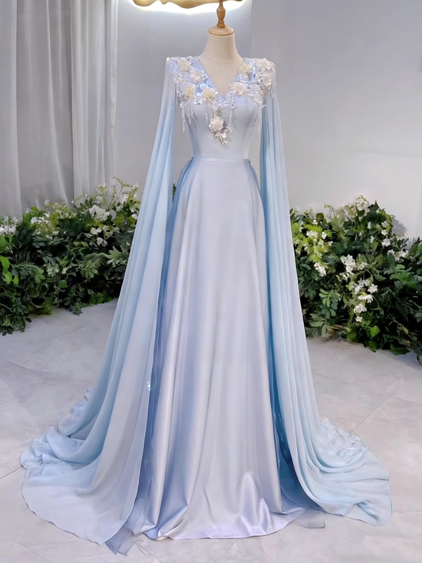 Gorgeous Prom Dress V-neck Pleated Gala Dress Evening Dress Formal Dress  D4506