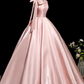 Sweet Prom Dress Light Pink Crew Neck Pleated Evening Dress Quinceanera Dress Ball Gown      D4507